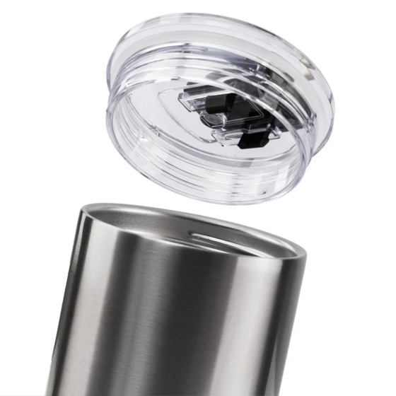 12oz double wall vacuum can cooler with dual lid