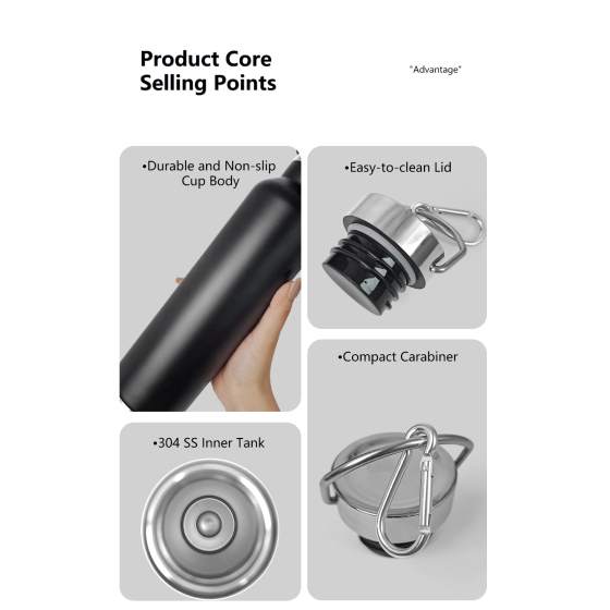 750ML double wall stainless steel outdoor water bottle
