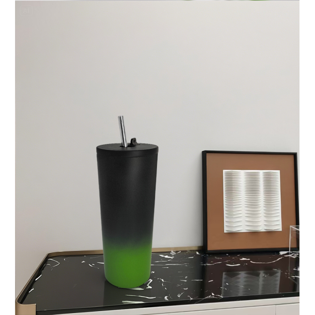 700ML double wall stainless steel tumbler with staw