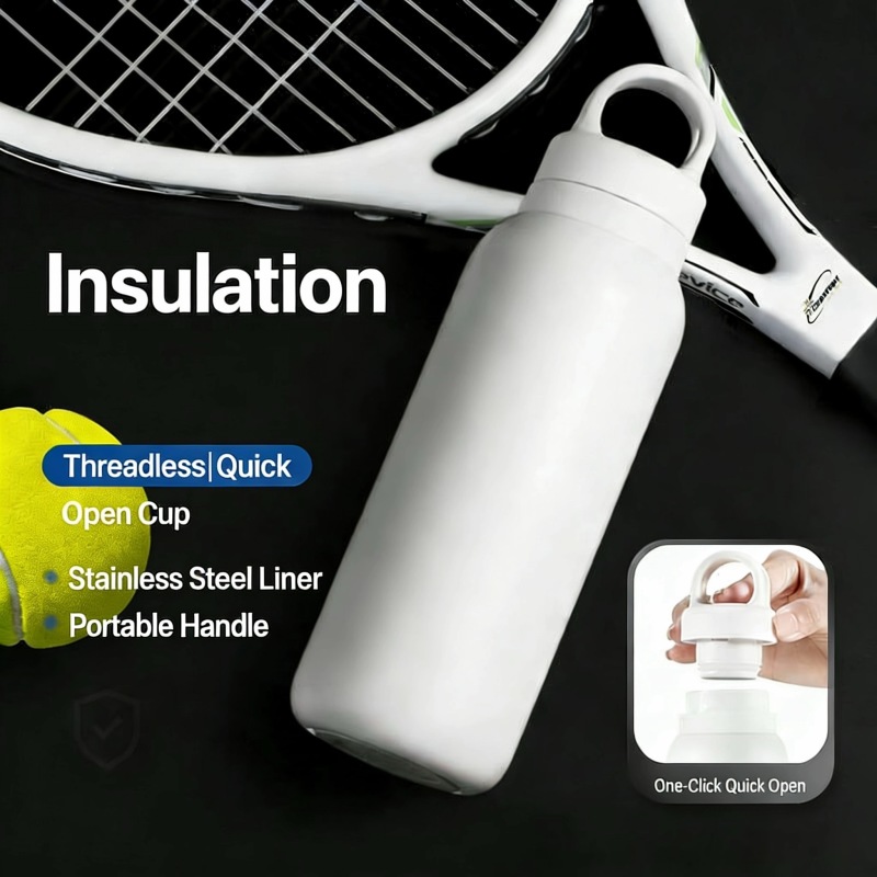 500ml double wall water bottle with one touch flip lid