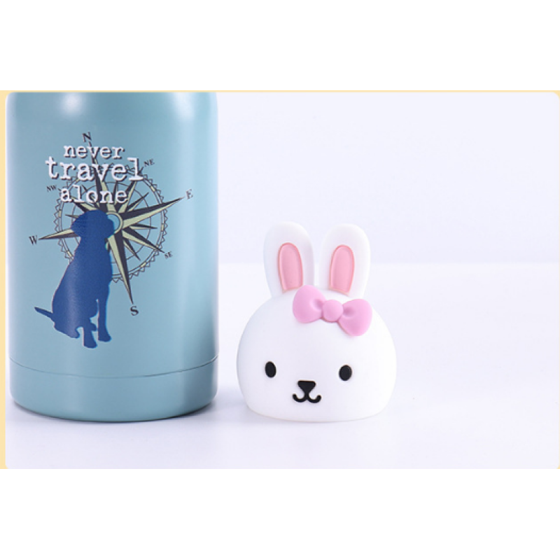 350ML 3D Animal Head Thermos Stainless Steel Vacuum Flask,Kids Insulated Water Bottle for Gift