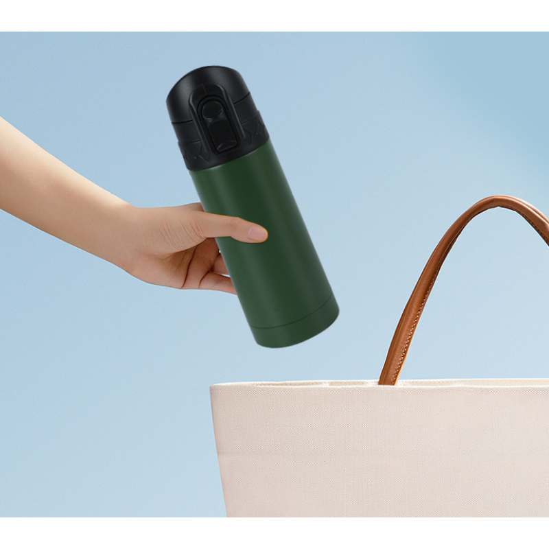 350ML double wall stainless steel bottle with press lid