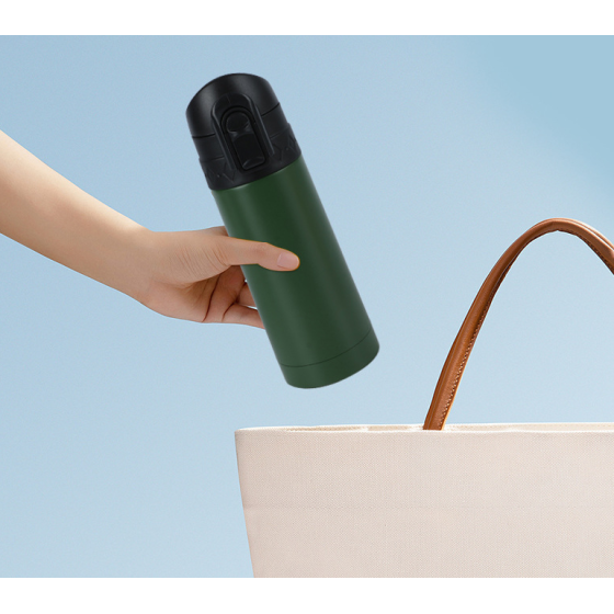 350ML double wall stainless steel bottle with press lid