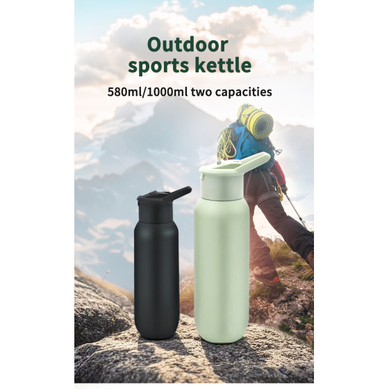 580ml/1000ml outdoor vacuum water bottle