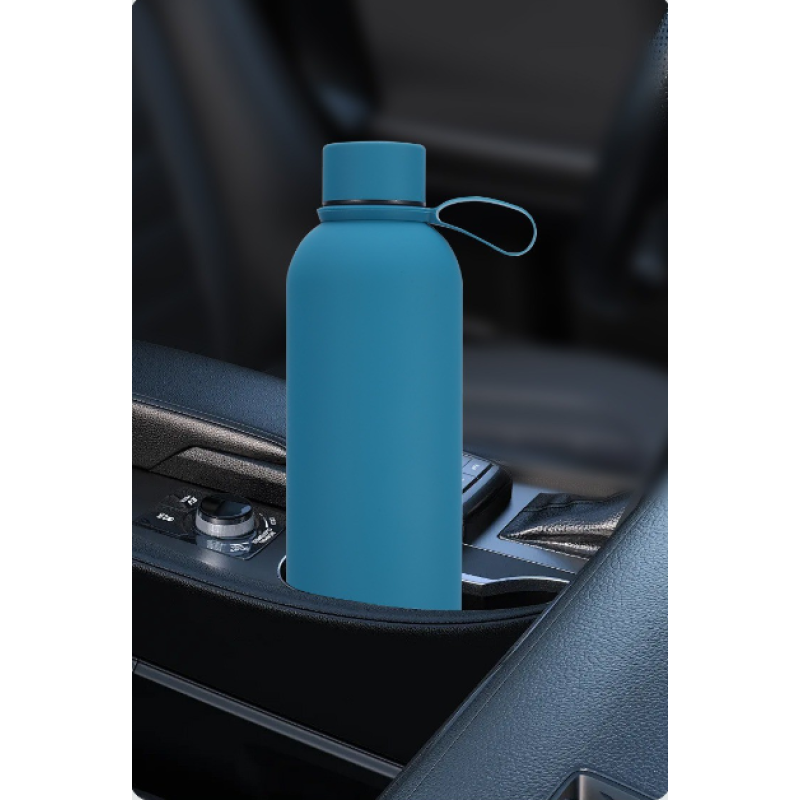 500ml Double wall vacuum recycled SS bottle with rubberized finish