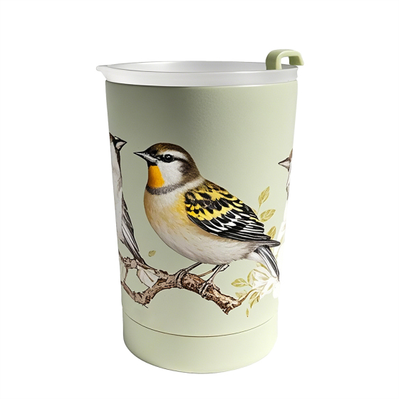 12oz Double wall Coffee mug with lid