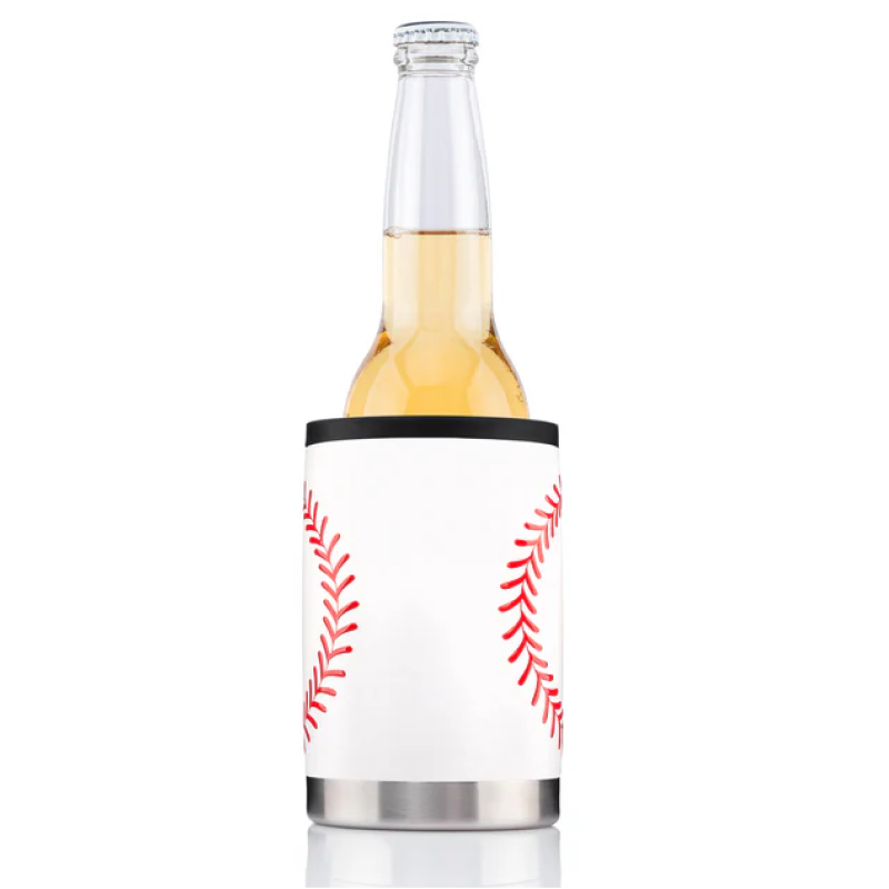 12oz double wall vacuum can cooler with dual lid