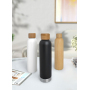 600ml double wall stainless steel water bottle with bamboo lid 