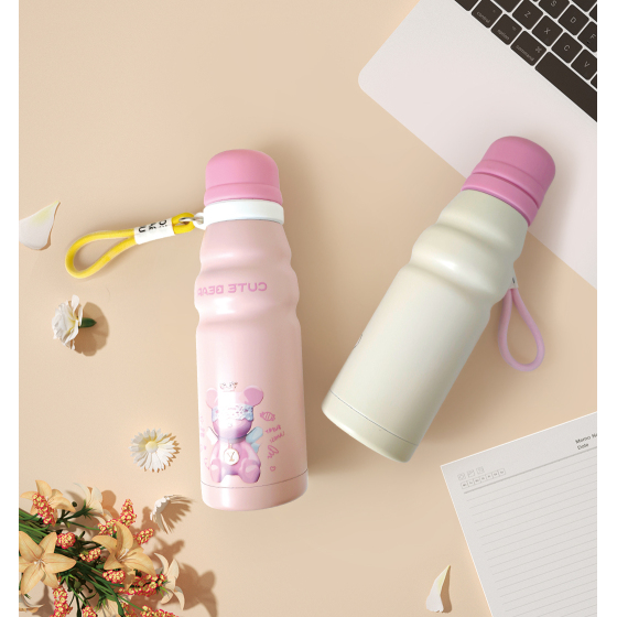 500ml double wall stainless steel cute water bottle