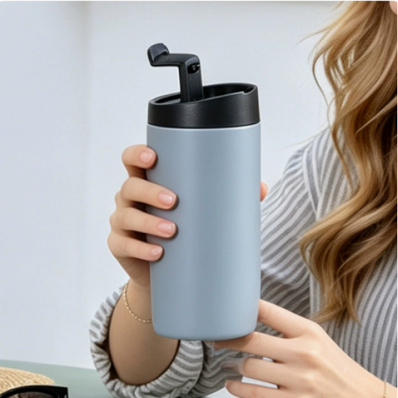 250ML/400ML DOUBLE WALL STAINLESS STEELVACUUM TUMBLER WITH F LI PCOVER