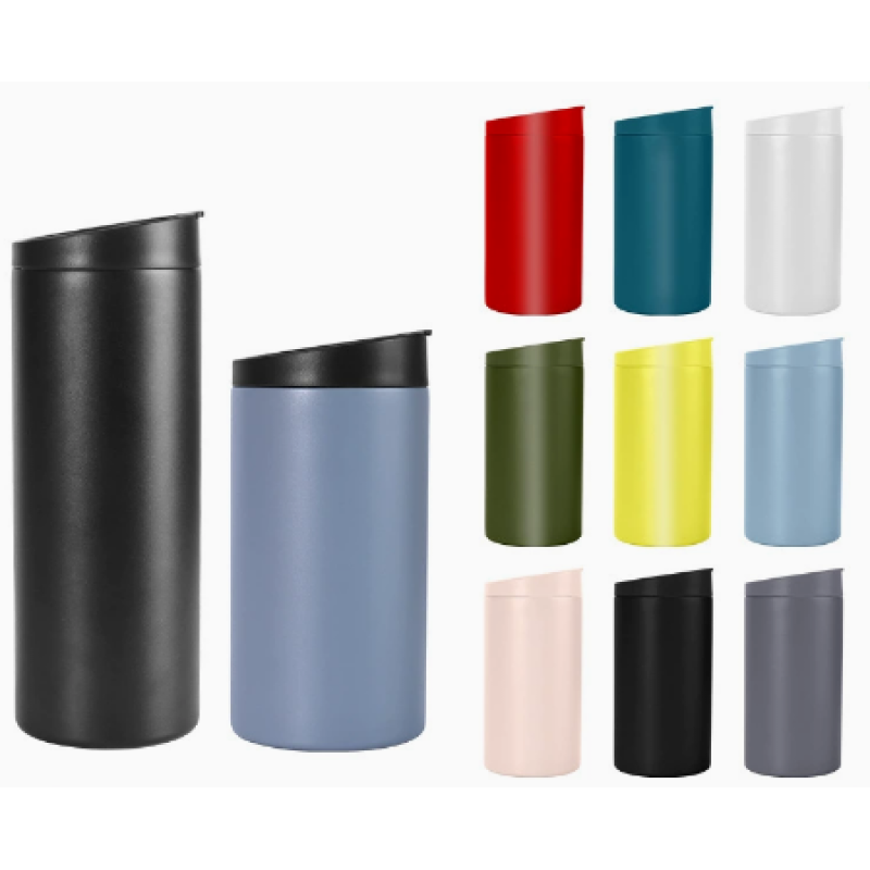 250ML/400ML  DOUBLE WALL STAINLESS STEELVACUUM TUMBLER WITH F LI PCOVER