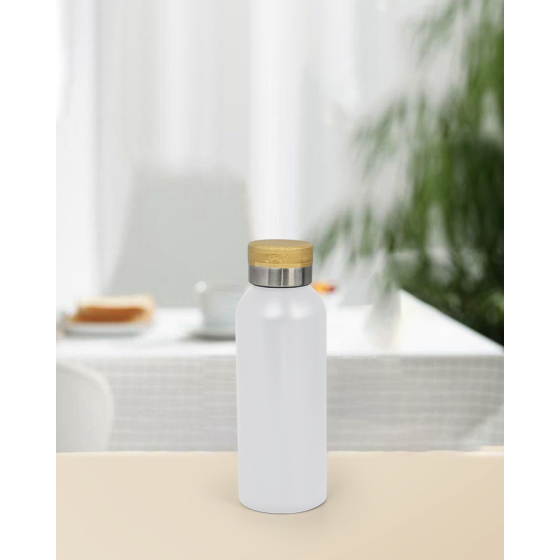 500ML stainless steel double wall bottle with bamboo lid
