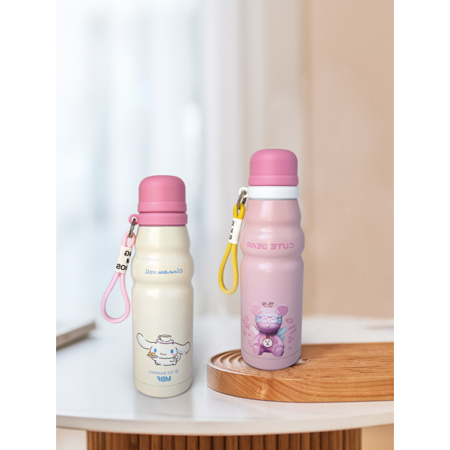 500ml double wall stainless steel cute water bottle