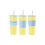700ML Single Wall Stainless Steel Cup with Straw Lid & Non-slip Silicone Sleeve