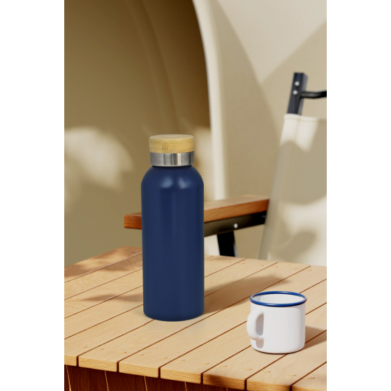 500ML stainless steel double wall bottle with bamboo lid