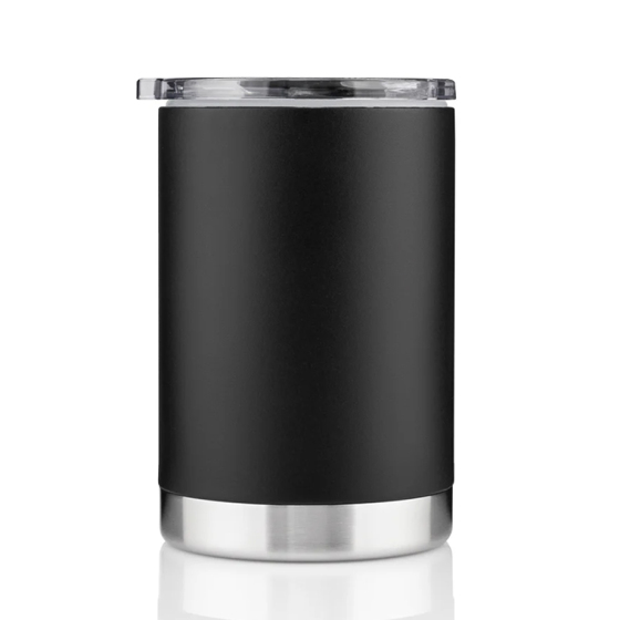 12oz double wall vacuum can cooler with dual lid