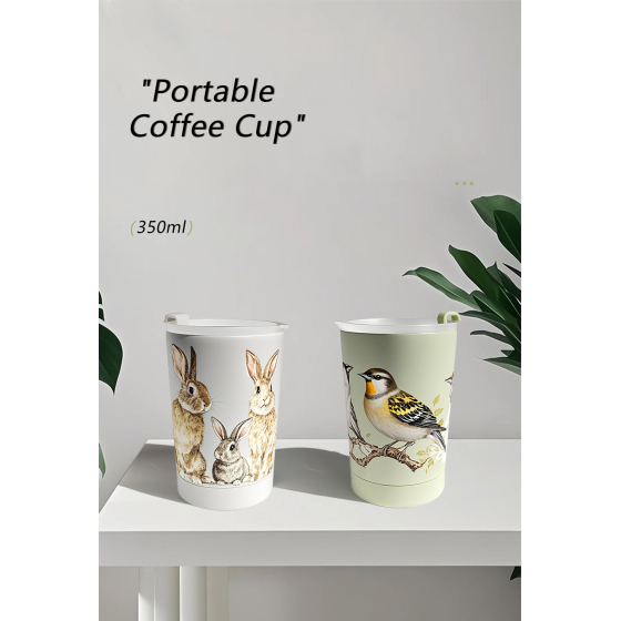 12oz Double wall Coffee mug with lid