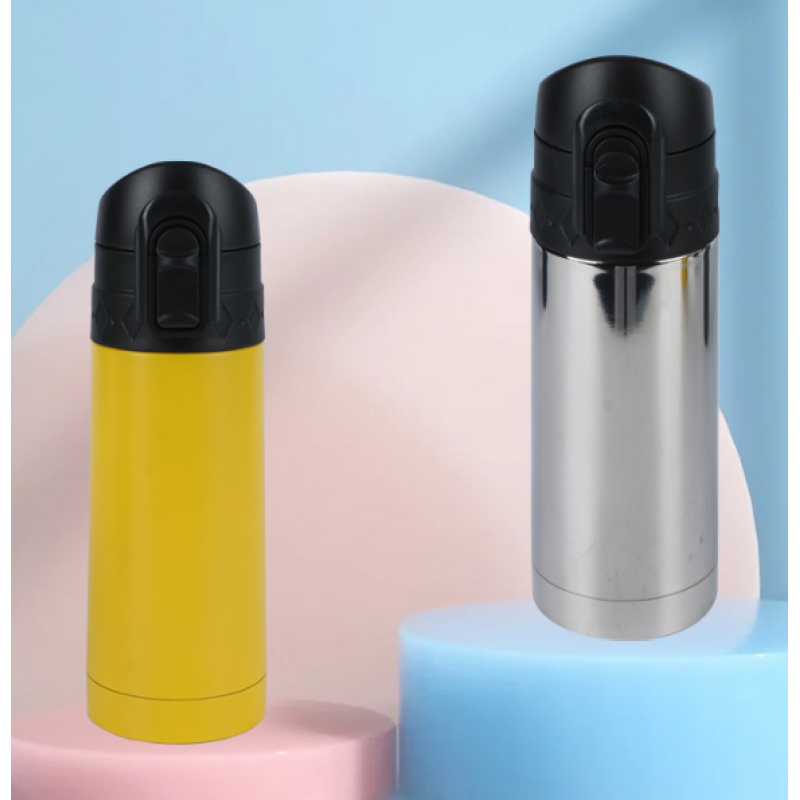 350ML double wall stainless steel bottle with press lid