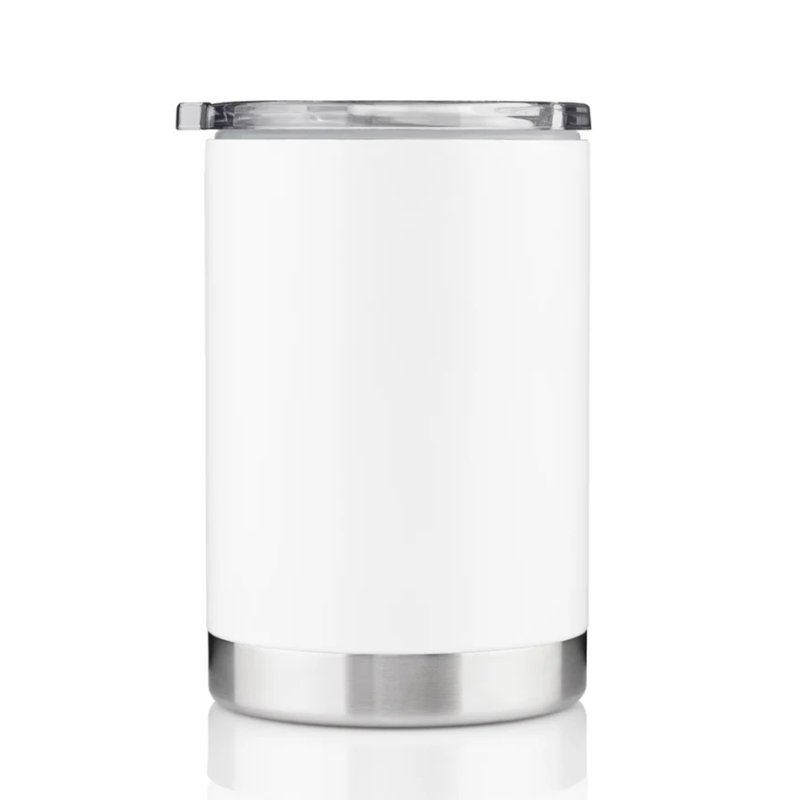 12oz double wall vacuum can cooler with dual lid