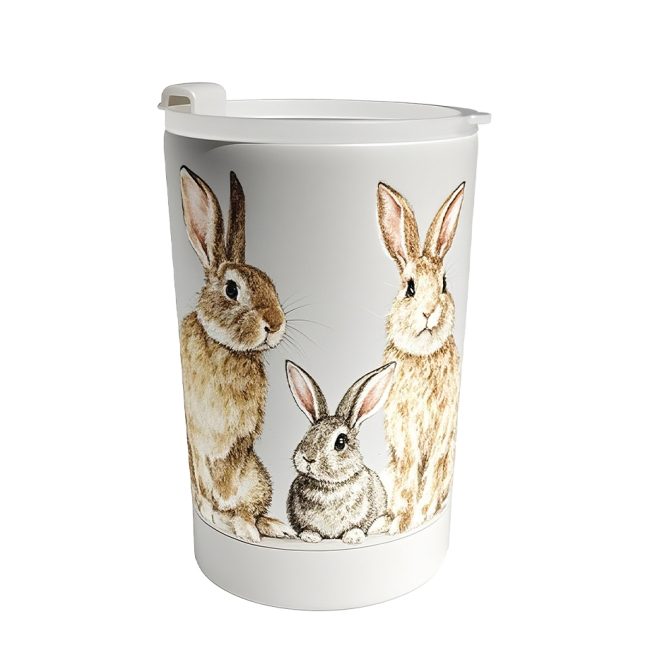 12oz Double wall Coffee mug with lid