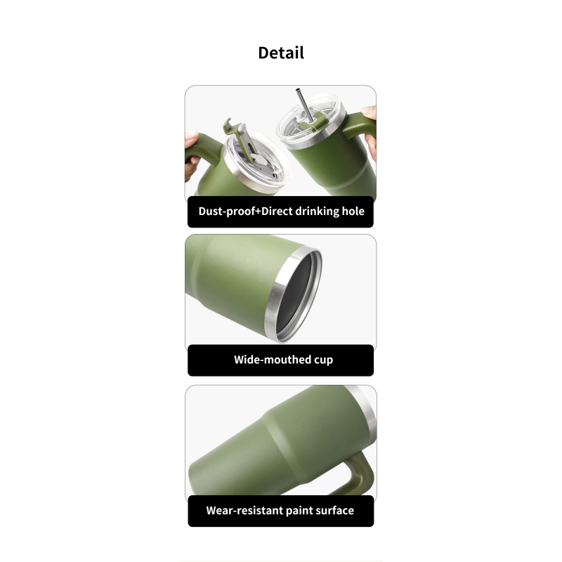 600ML double wall stainless steel tumbler with handle