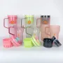 New 600ml 1200ml Trek Tumbler  40oz Plastic Tumbler With Handle And Straw BPA free Cold Cups