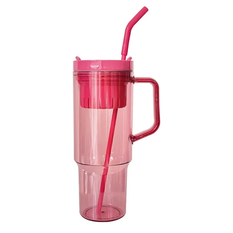 Factory Directly Customized 40oz Plastic Water Bottle BPA Free Car Cup with Handle and Straw Coffee Beer Mug Daily Use