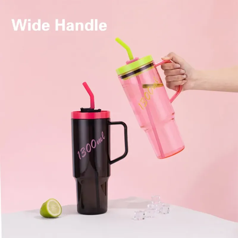 BPA Free Large Capacity Plastic Coffee Travel Mug 40oz Plastic Tumbler With Handle