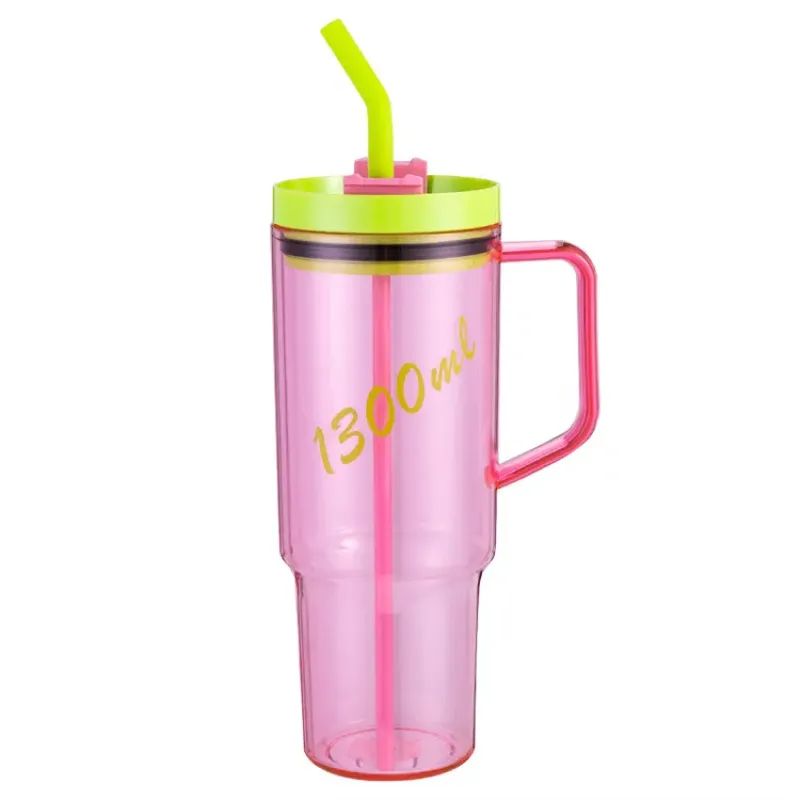 BPA Free Large Capacity Plastic Coffee Travel Mug 40oz Plastic Tumbler With Handle