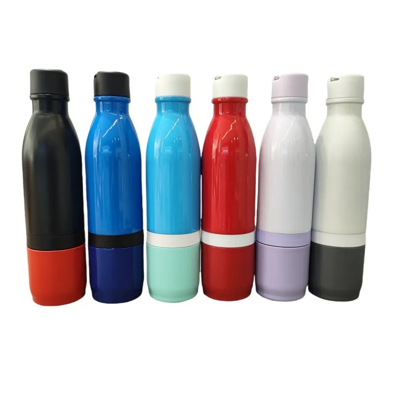 Custom 800ml Outdoor Sport Food & Water 2 in 1 Double Wall Stainless Steel Vacuum Flask Thermo Bottle