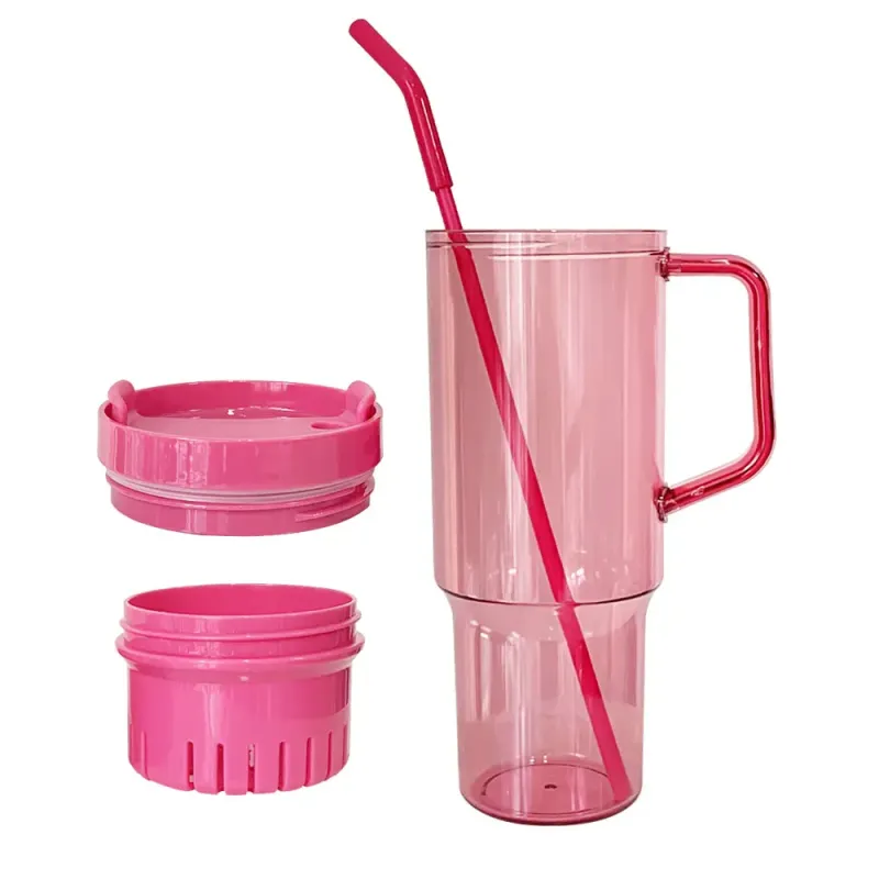 Factory Directly Customized 40oz Plastic Water Bottle BPA Free Car Cup with Handle and Straw Coffee Beer Mug Daily Use