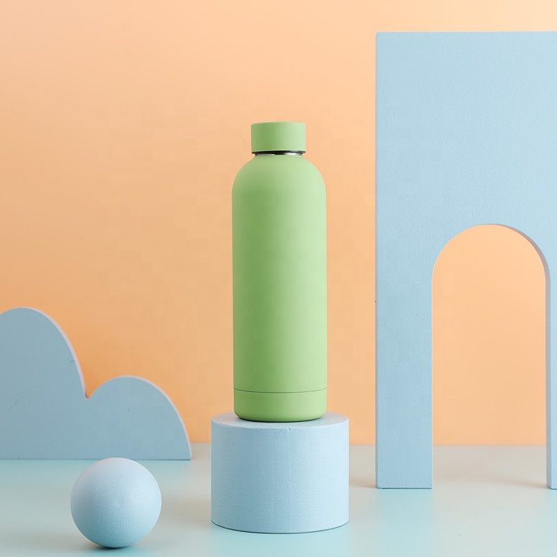 Wholesale 500/750ml Rubber Paint Tumbler Custom 304 Stainless steel Insulated Vacuum Cup Water Bottle Flask Travel Drink Bottle