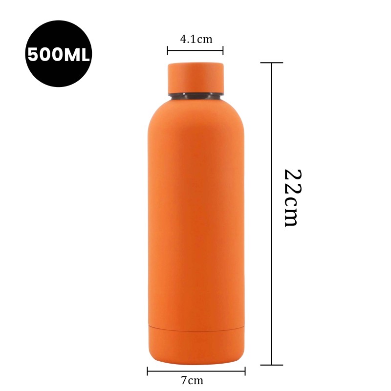 Custom Logo 500 ml Drink Bottle Stainless Steel Double Wall Vaccum Flask Thermos Thermal Rubber Paint Matte Sports Water Bottles
