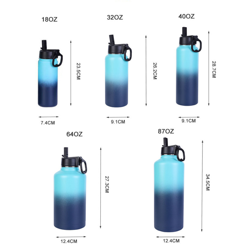 Custom Logo multi size aquaflask tumbler 32oz 40oz stainless steel double wall insulated vacuum flask gym sports water bottle