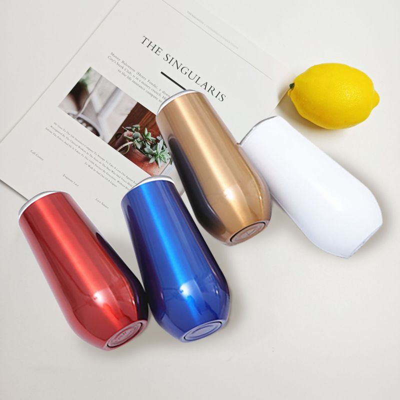 Wholesale 180ml Insulated Wine Champagne Flutes Cup Double Wall 18/8 Stainless Steel 6oz Wine Tumbler with Lid BPA free