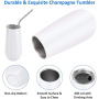 Wholesale 180ml Insulated Wine Champagne Flutes Cup Double Wall 18/8 Stainless Steel 6oz Wine Tumbler with Lid BPA free