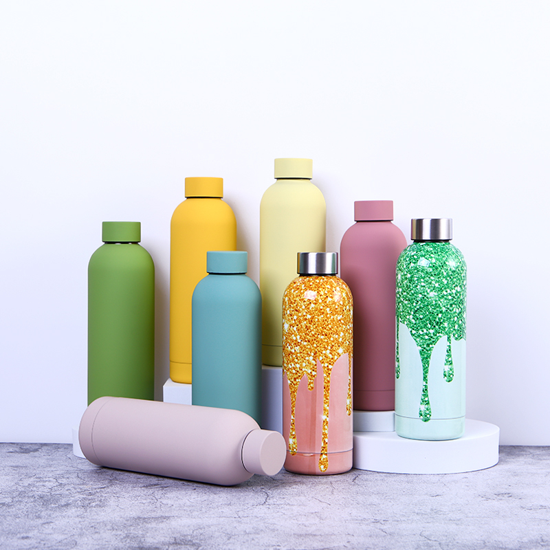Wholesale Custom Logo Double Wall Vacuum Flask 500ml 750ml Standard Mouth Insulated Drink Sport Stainless Steel Water Bottle
