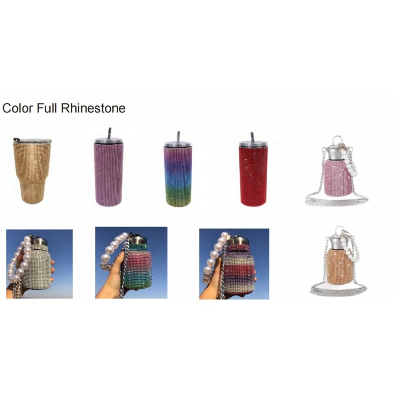New design Different style 40oz Diamond Cup Car mounted large-capacity stainless steel thermos cup tumbler Sticker Drill Car Cup