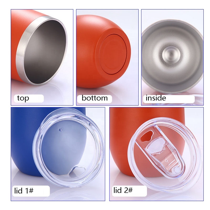 12oz Double Wall Insulated Tumbler Cup Egg Shape Stainless Steel Cups Wine Tumbler Gift Drink Tumbler