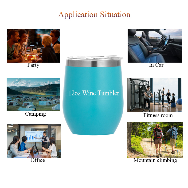 12oz Double Wall Insulated Tumbler Cup Egg Shape Stainless Steel Cups Wine Tumbler Gift Drink Tumbler