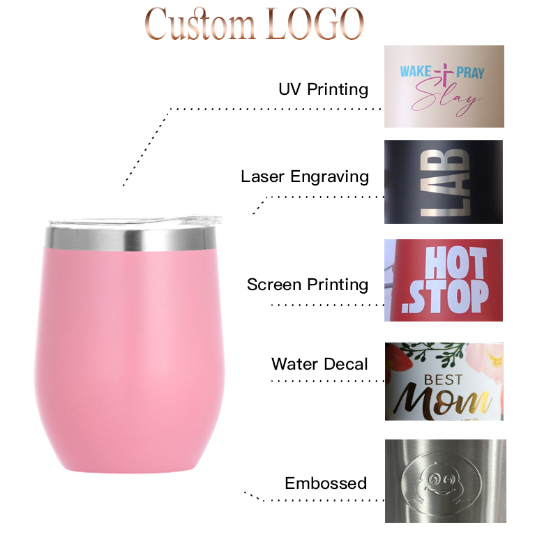 12oz Double Wall Insulated Tumbler Cup Egg Shape Stainless Steel Cups Wine Tumbler Gift Drink Tumbler