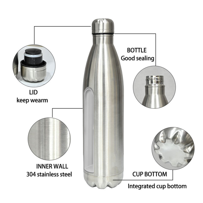 Custom logo 350ml 500ml 750ml 1000ml vacuum sport double wall insulated vacuum thermal cola shape stainless steel water bottle