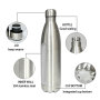 Custom logo 350ml 500ml 750ml 1000ml vacuum sport double wall insulated vacuum thermal cola shape stainless steel water bottle