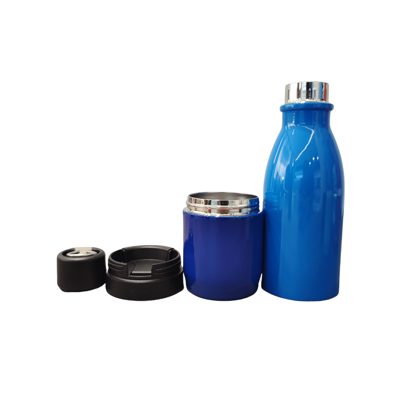 Custom 800ml Outdoor Sport Food & Water 2 in 1 Double Wall Stainless Steel Vacuum Flask Thermo Bottle