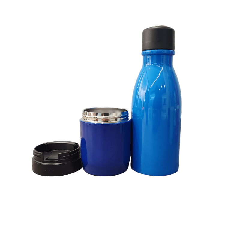 Custom 800ml Outdoor Sport Food & Water 2 in 1 Double Wall Stainless Steel Vacuum Flask Thermo Bottle