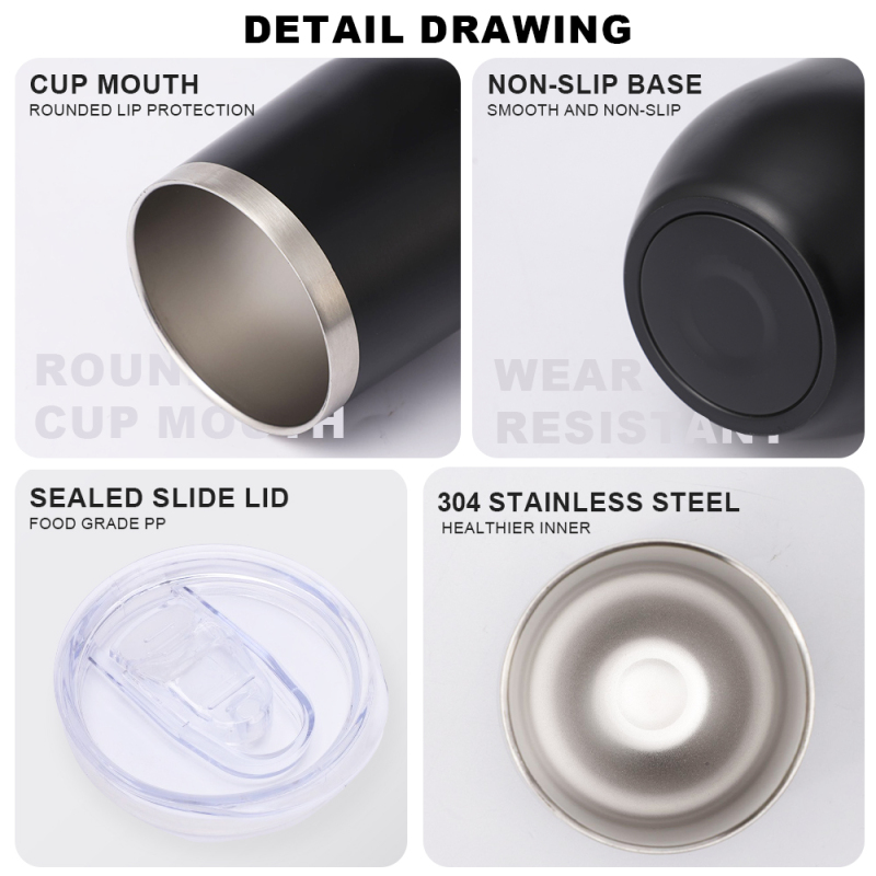 Hot Sale Gifts Metal Stemless Thermal Egg Shpape Coffee Cup Beer Mug 12oz 350ml Customized Wine Mug Tumbler with Straw and Lid