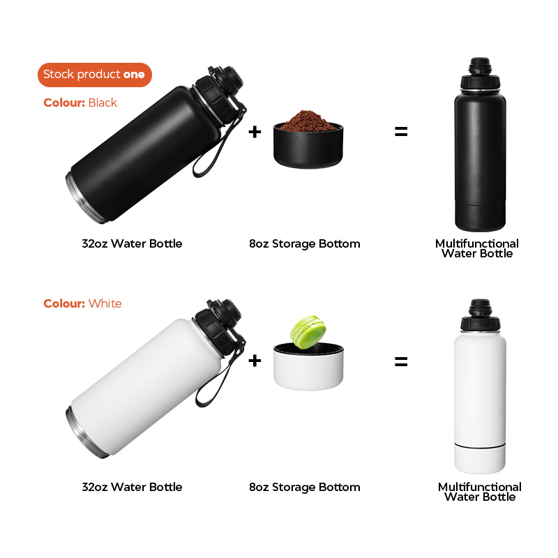 40 oz 2 in 1 Double Wall Stainless Steel Drinking Insulated Dog Water Bottle with Storage Case