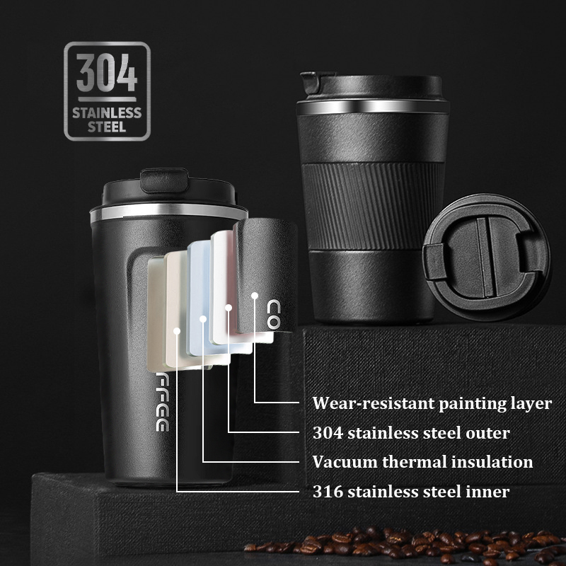 Custom logo 380ml 510ml Eco-friendly Vacuum Insulated Reusable Double Wall Stainless Steel Travel Coke Coffee Mug cups