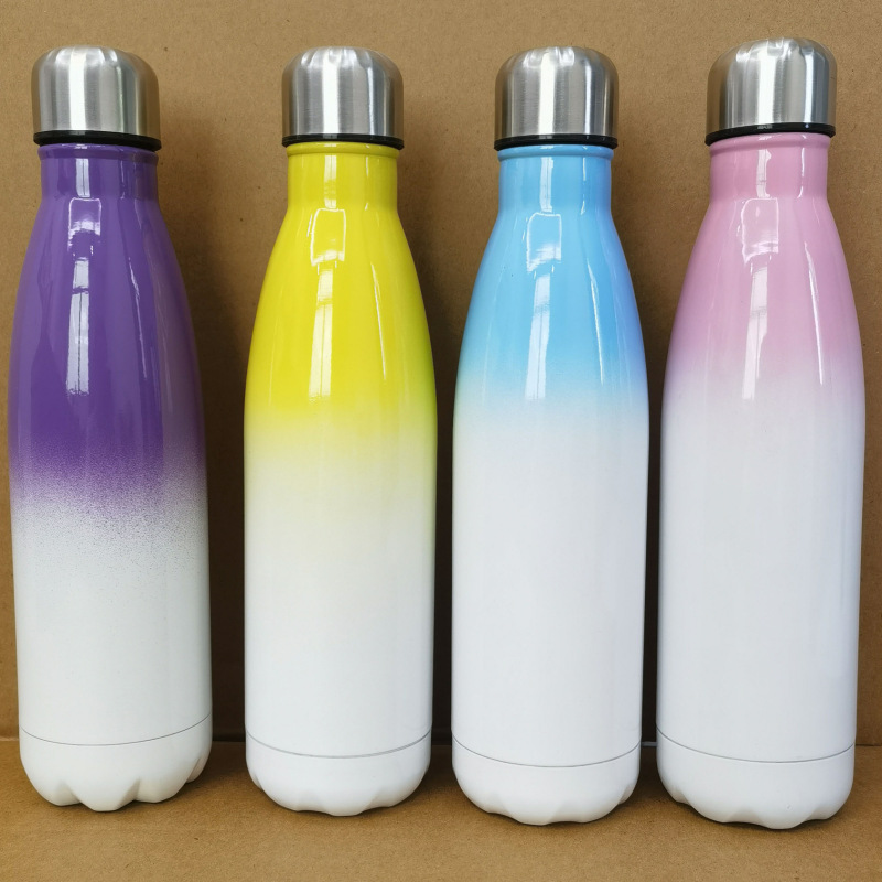 Two-color Coke Cup Student Outdoor Portable Sports Water Bottle Double Layer Vacuum Mountaineering