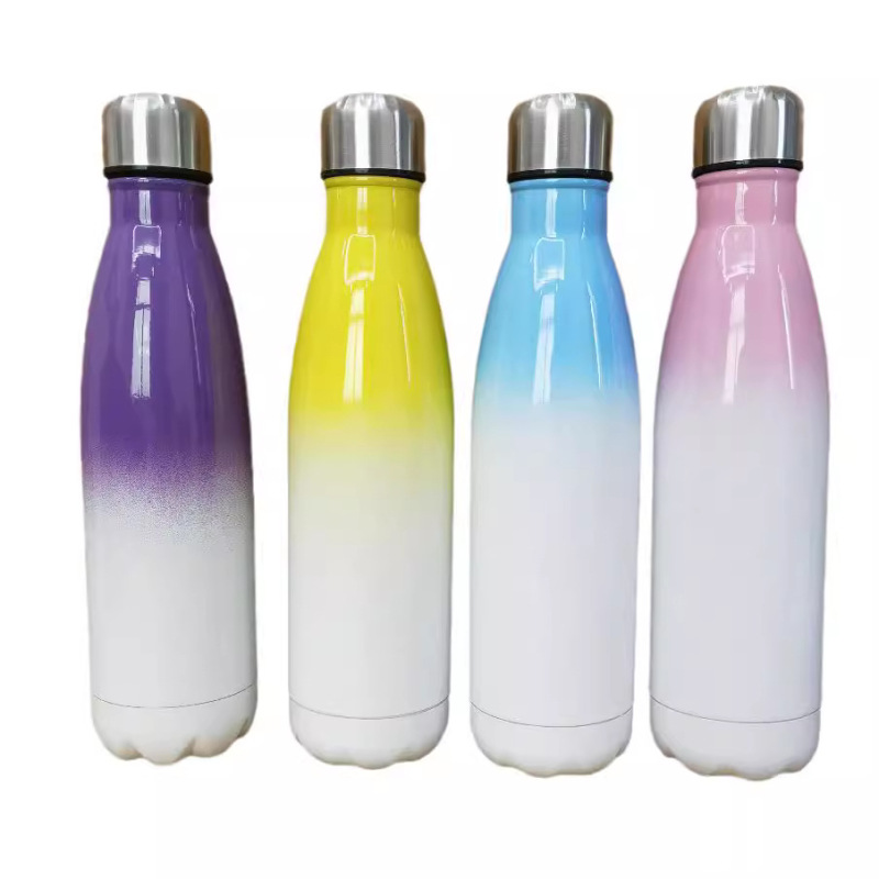 Two-color Coke Cup Student Outdoor Portable Sports Water Bottle Double Layer Vacuum Mountaineering